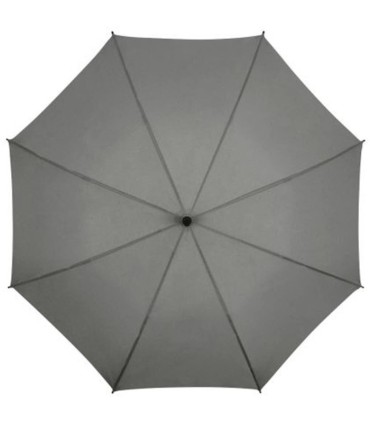 Bardzo duża parasolka w kolorze szarym, z rączką stylizowaną na drewno