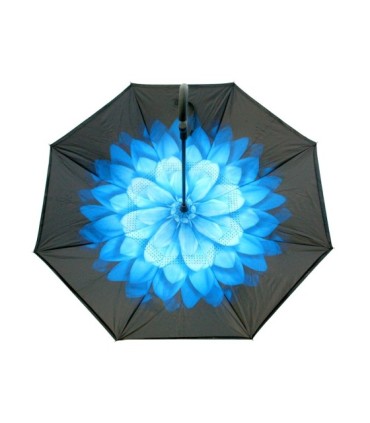 Parasol odwrócony "Revers" z niebieskim kwiatem