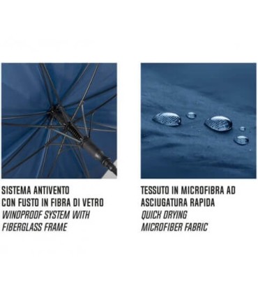 Automatyczny duży średnica 104 cm lekki wytrzymały parasol z odblaskową lamówką PERLETTI