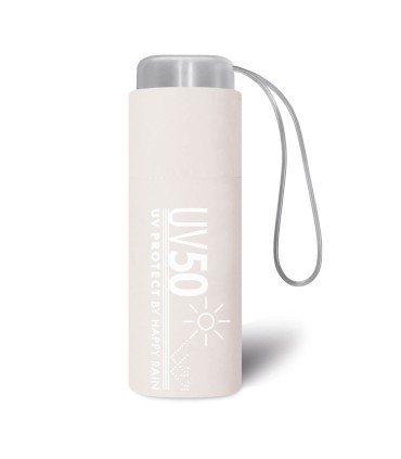 Parasolka przeciwsłoneczna  UV SPF 50 i przeciwdeszczowa Happy Rain, kieszonkowa 16 cm, szara