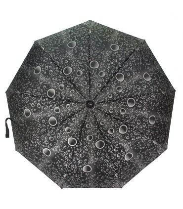 Otwierana i zamykana automatycznie parasolka damska Tiros – Srebrne Krople, czarna