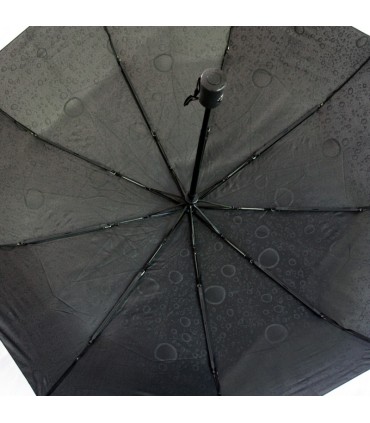 Otwierana i zamykana automatycznie parasolka damska Tiros – Srebrne Krople, czarna