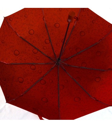 Otwierana i zamykana automatycznie parasolka damska Tiross – Srebrne Krople, bordowa