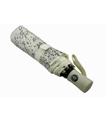 Otwierana i zamykana automatycznie parasolka damska Tiross – Srebrne Krople, ecru