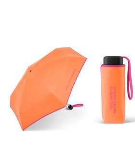 Parasolka do kieszeni lub torebki 17 cm składana na 5 BENETTON, pomarańczowa