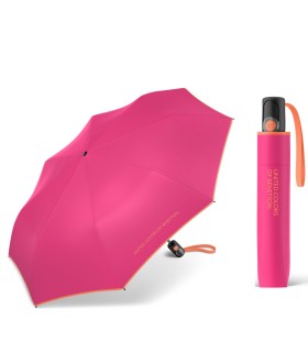 Automatyczna parasolka do torebki BENETTON z kontrastową lamówką, różowa