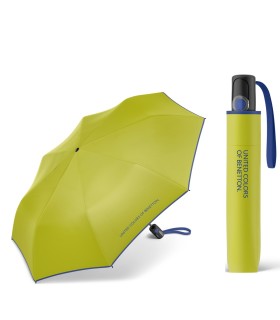 Automatyczna parasolka do torebki BENETTON z kontrastową lamówką, zielona