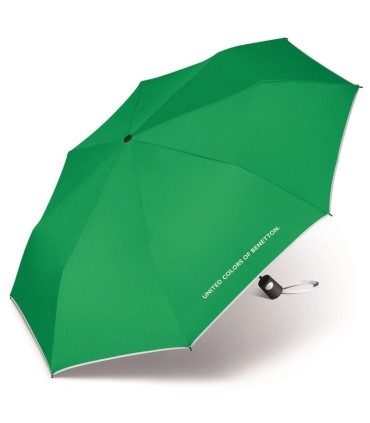Automatyczna parasolka do torebki BENETTON z kontrastową lamówką, zielona
