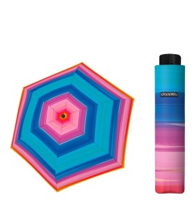 Parasolka damska do kieszeni lub torebki DOPPLER Fiber Havanna tylko 140 g, niebieska