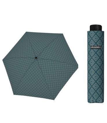 Parasolka damska do kieszeni lub torebki DOPPLER Fiber Havanna tylko 140 g, zielona