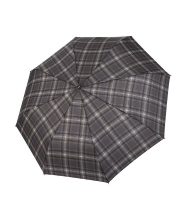 Automatyczna parasolka męska do teczki DOPPLER Fiber Magic, czarna w kratę
