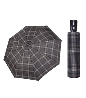 Automatyczna parasolka męska do teczki DOPPLER Fiber Magic, czarna w kratę
