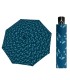 Automatyczna parasolka damska do torebki DOPPLER Fiber Magic, niebieska w listki
