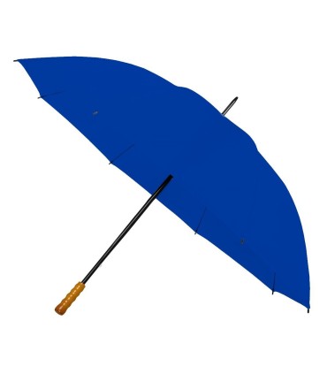 Parasol XL średnica 126 cm włókno rączka stylizowana na drewno IMPLIVA, niebieski