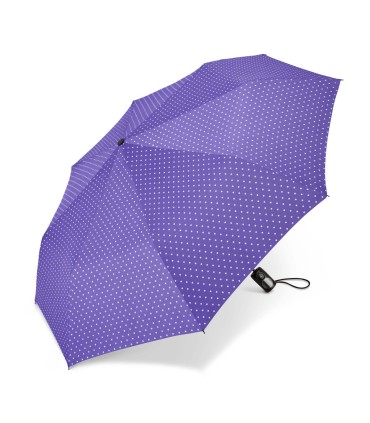 Automatyczna parasolka do torebki 29 cm HAPPY RAIN w groszki fioletowa