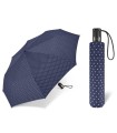 Automatyczna parasolka do torebki 29 cm HAPPY RAIN w groszki granatowa