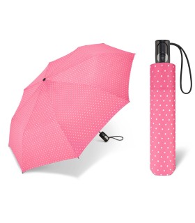 Automatyczna parasolka do torebki 29 cm HAPPY RAIN w groszki różowy