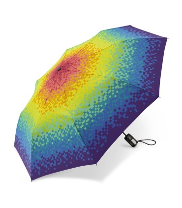 Automatyczna parasolka do torebki 27,5 cm HAPPY RAIN w kolorowe pixele