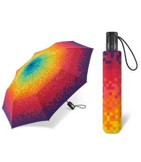 Automatyczna parasolka do torebki 27,5 cm HAPPY RAIN w kolorowe pixele