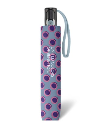 Automatyczna parasolka do torebki 29 cm BENETTON szara w kółeczka
