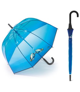 Przezroczysta, automatyczna, głęboka parasolka damska HAPPY RAIN rybki w wodzie