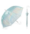 Przezroczysta, głęboka parasolka damska HAPPY RAIN opalizujące centki