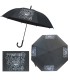 PARASOLKA DŁUGA AUTOMATYCZNA 98 CM, CZARNA, FUNNY RAIN KOT