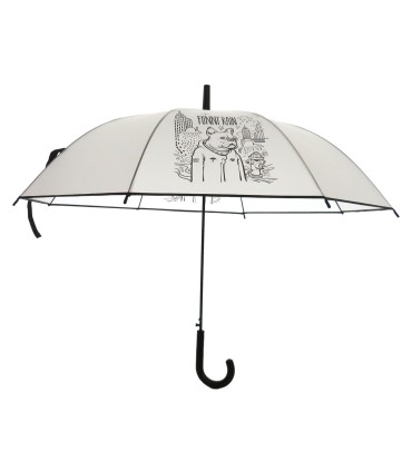 PARASOLKA DŁUGA AUTOMATYCZNA 98 CM, MLECZNA, FUNNY RAIN KOT