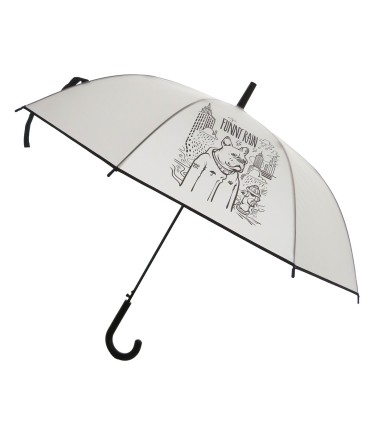 PARASOLKA DŁUGA AUTOMATYCZNA 98 CM, MLECZNA, FUNNY RAIN KOT