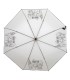 PARASOLKA DŁUGA AUTOMATYCZNA 98 CM, MLECZNA, FUNNY RAIN KOT