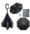 Parasol odwrócony REVERSE z podwójnym materiałem Funny Rain - kot, 108 cm